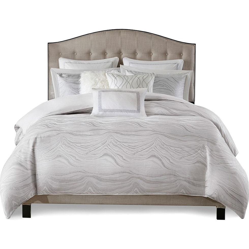 marie white king bedding set   