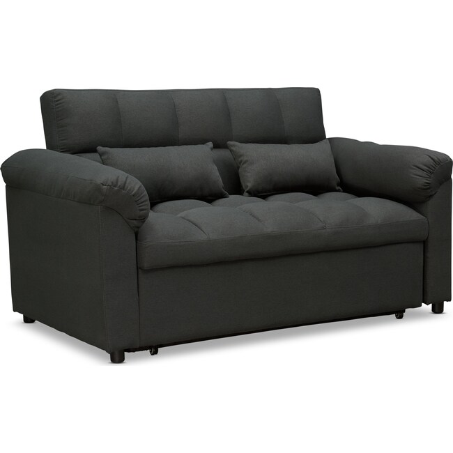 Living Room Furniture - Mariel Media Sleeper - Charcoal