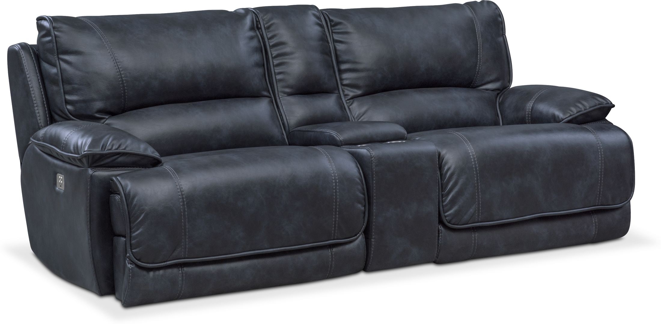 Mario 3-Piece Dual-Power Reclining Sofa - Navy | Value City Furniture