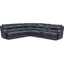 mario power blue power reclining sectional   