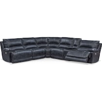 mario power blue power reclining sectional   