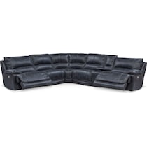 mario power blue power reclining sectional   