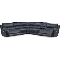 mario power blue power reclining sectional   