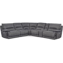 mario power gray power reclining sectional   