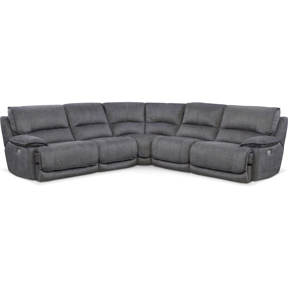 mario power gray power reclining sectional   