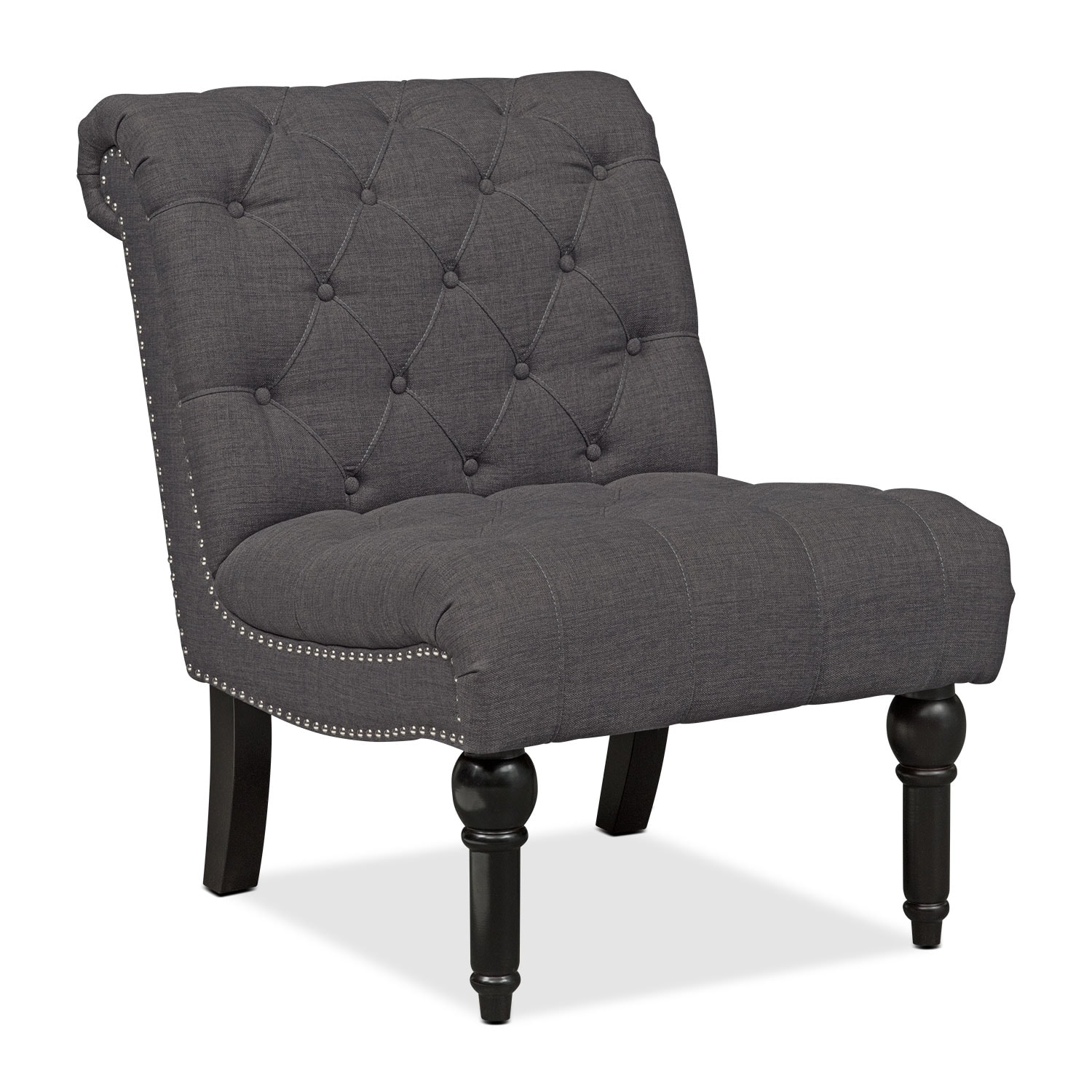 Marisol Armless Chair Charcoal Value City Furniture   Marisol Gray Armless Chair 2084813 456677 