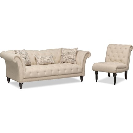 Marisol Sofa and Chair Set - Beige
