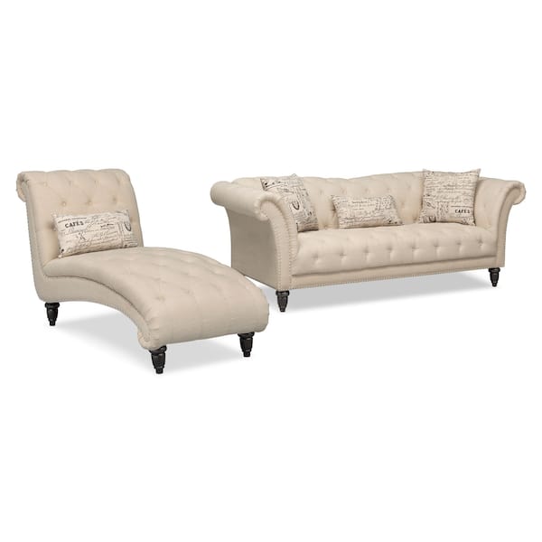 Marisol Sofa and Chaise Set Beige Value City Furniture