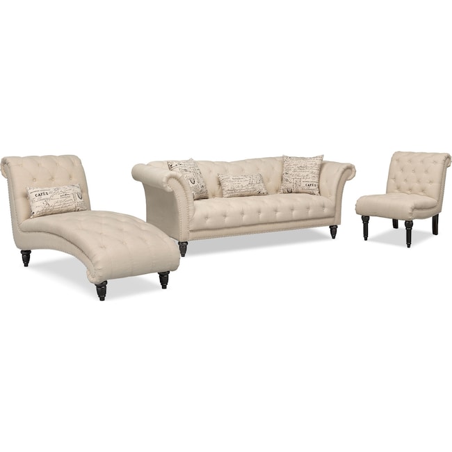 Living Room Furniture - Marisol Sofa, Chaise and Chair