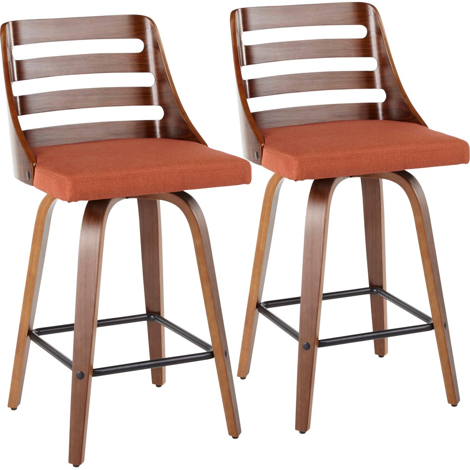 marla orange counter height stool   