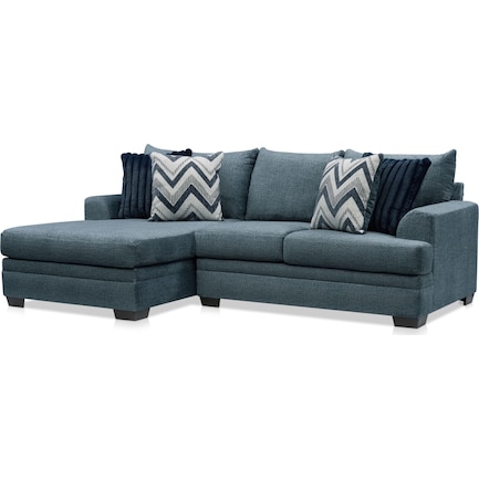 Marlie 2-Piece Sectional with Left-Facing Chaise- Navy
