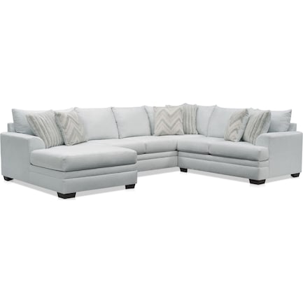 Marlie 3-Piece Sectional with Left-Facing Chaise- Light Gray