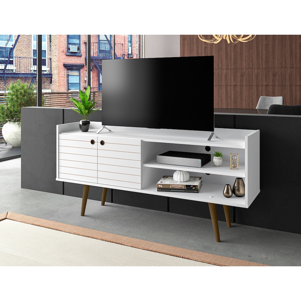 marlo white tv stand   