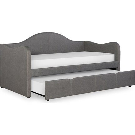 Marnie Twin Upholstered Daybed with Trundle - Gray