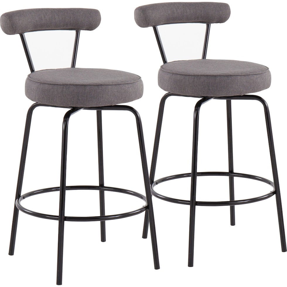 marquis black charcoal counter height stool   