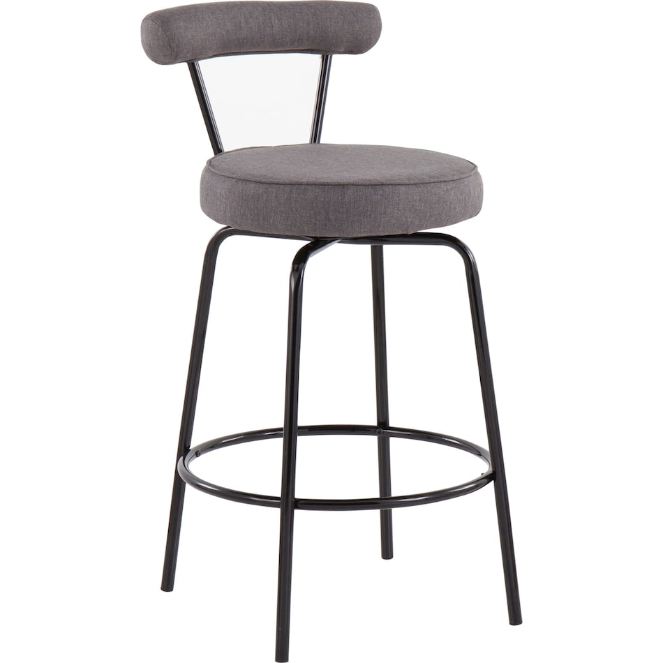 marquis black charcoal counter height stool   