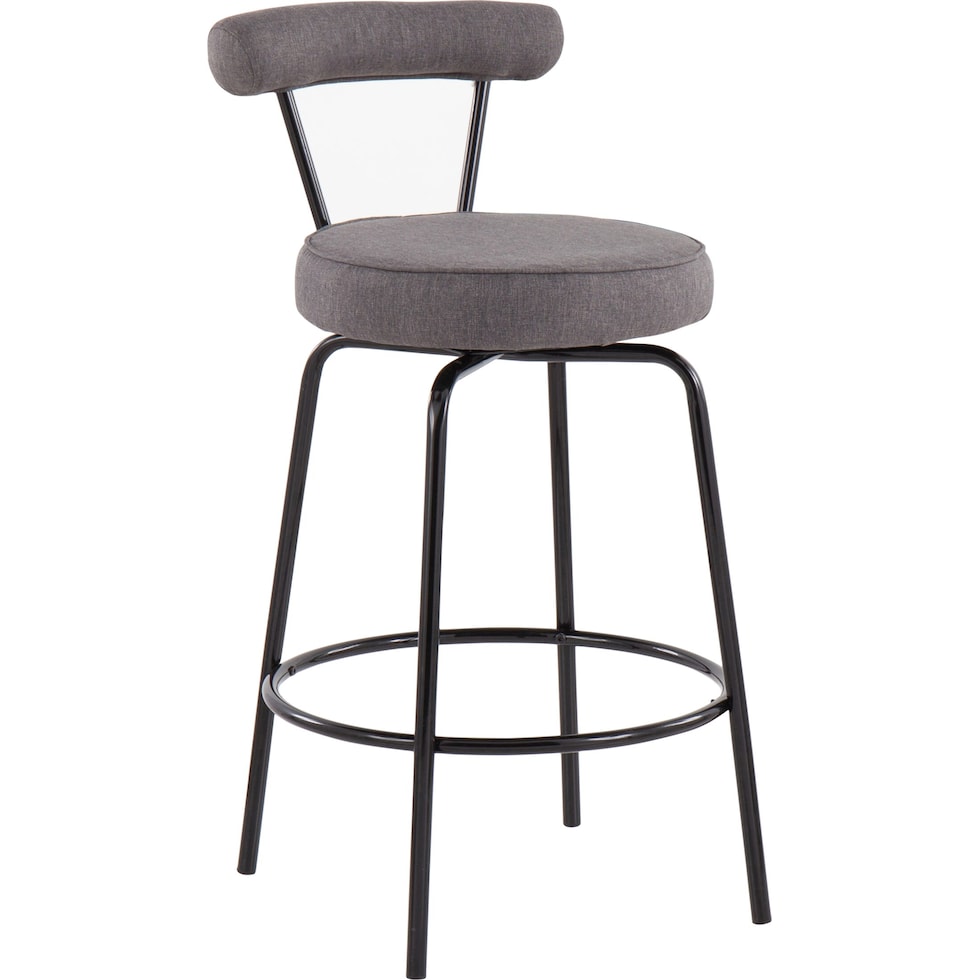 marquis black charcoal counter height stool   