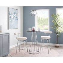 marquis chrome cream counter height stool   