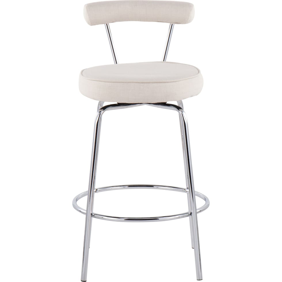 marquis chrome cream counter height stool   