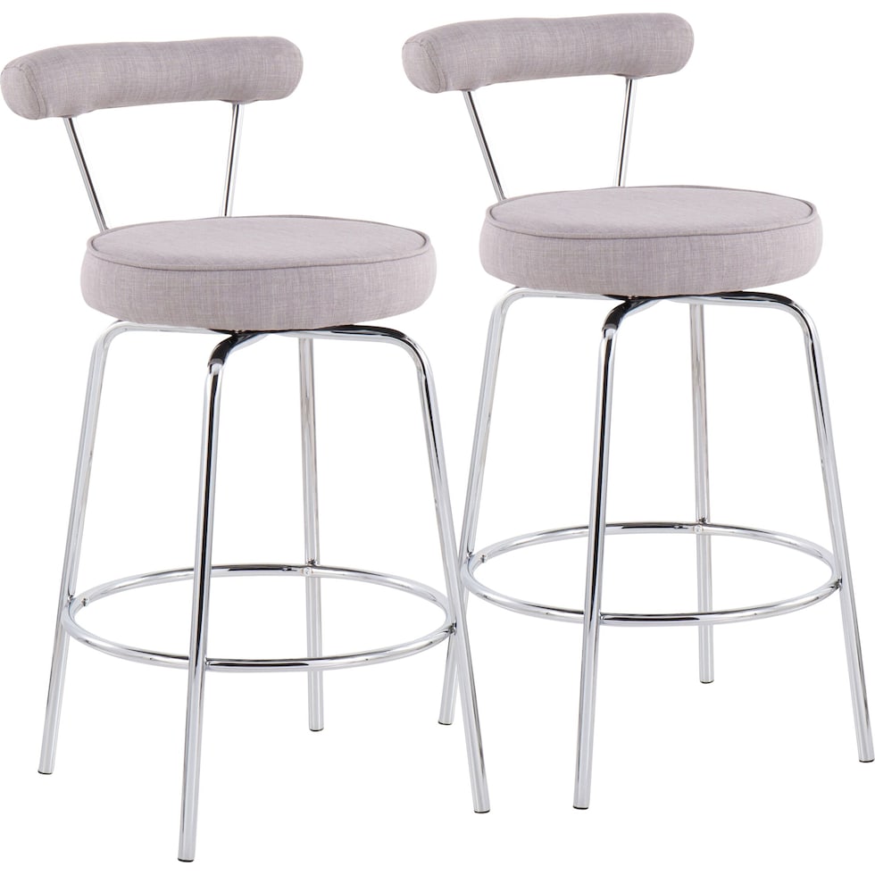 marquis chrome gray counter height stool   