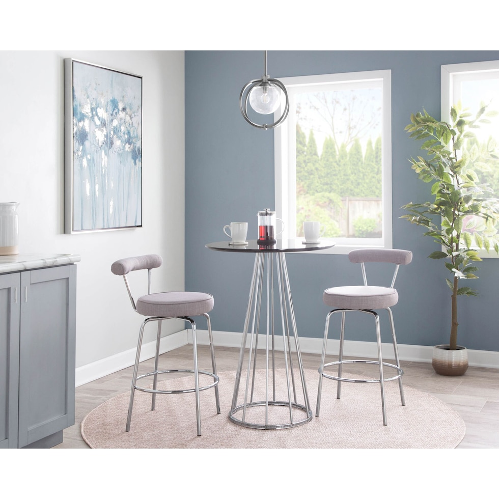 marquis chrome gray counter height stool   