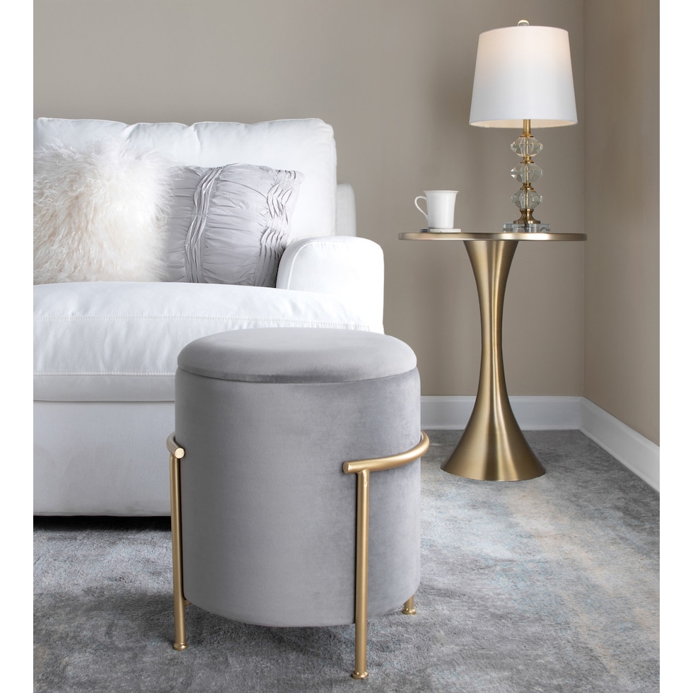 marquis gray ottoman   