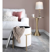 marquis white ottoman   