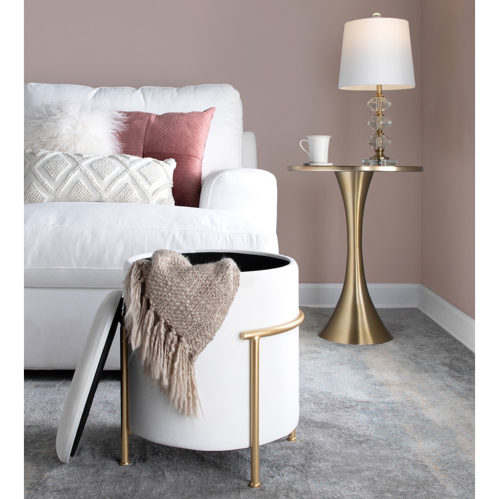 marquis white ottoman   