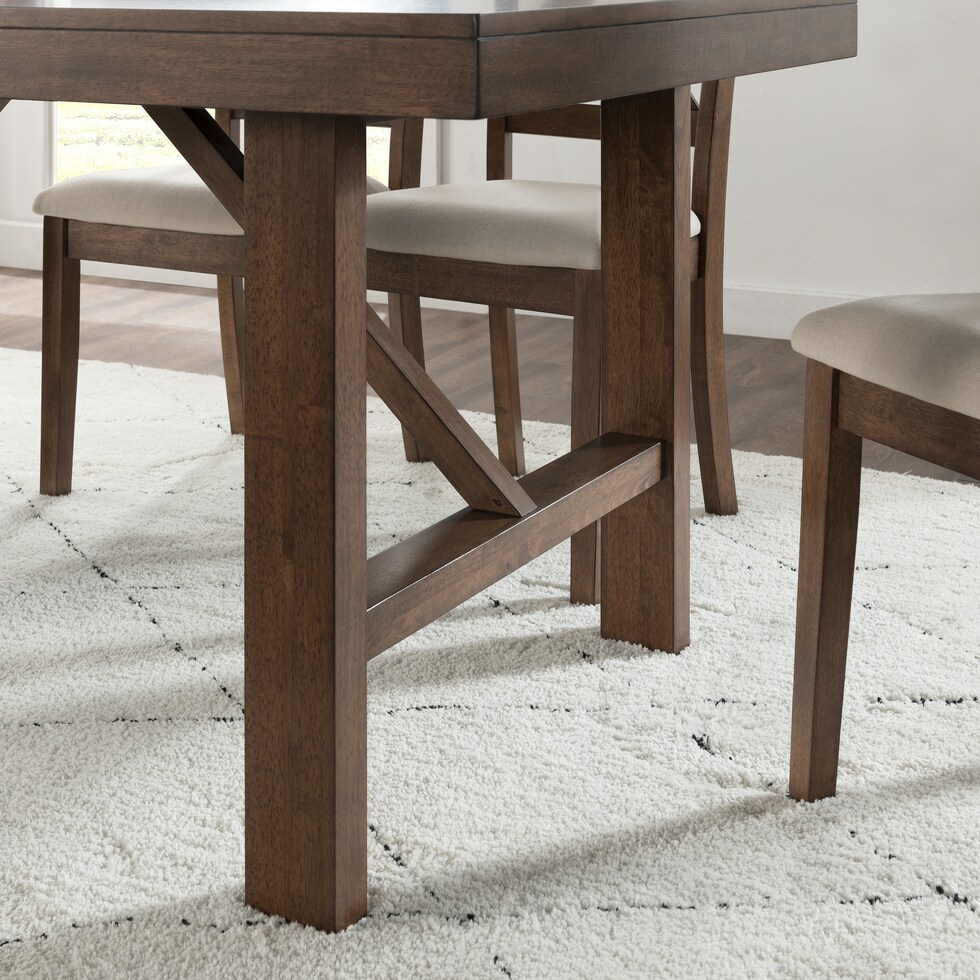 martha light brown dining table   