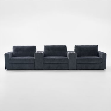 Martino 5-Piece Sectional with Bluetooth Console - Midnight