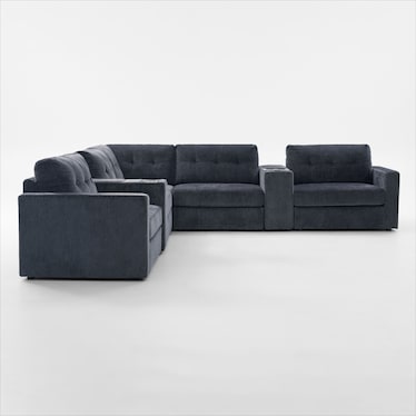 Martino 7-Piece Sectional with Bluetooth Console