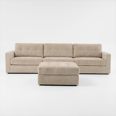 Martino 3-Piece Sofa and Ottoman - Sand