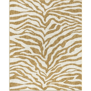 Marty Area Rug - Gold/Ivory Zebra