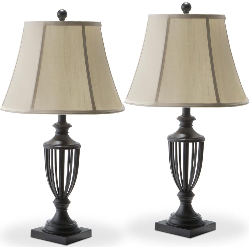 mason black  pack table lamps   