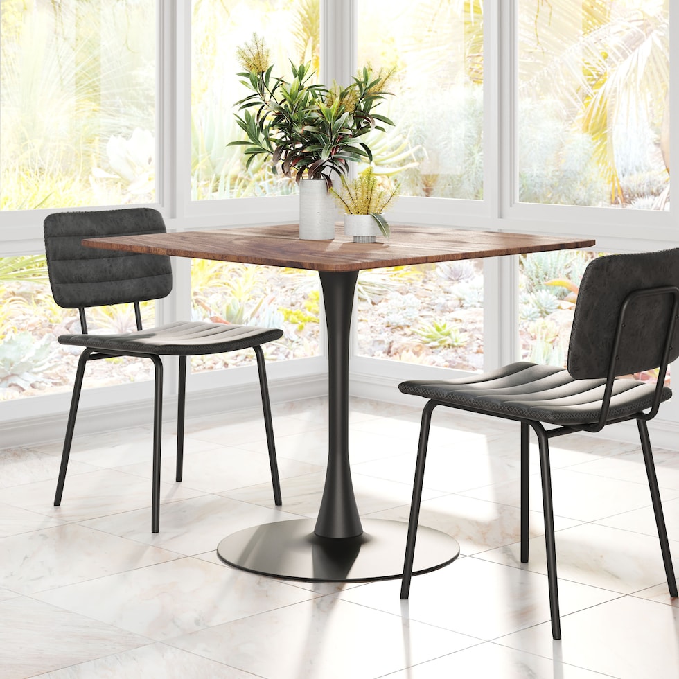 massimo brown black dining table   