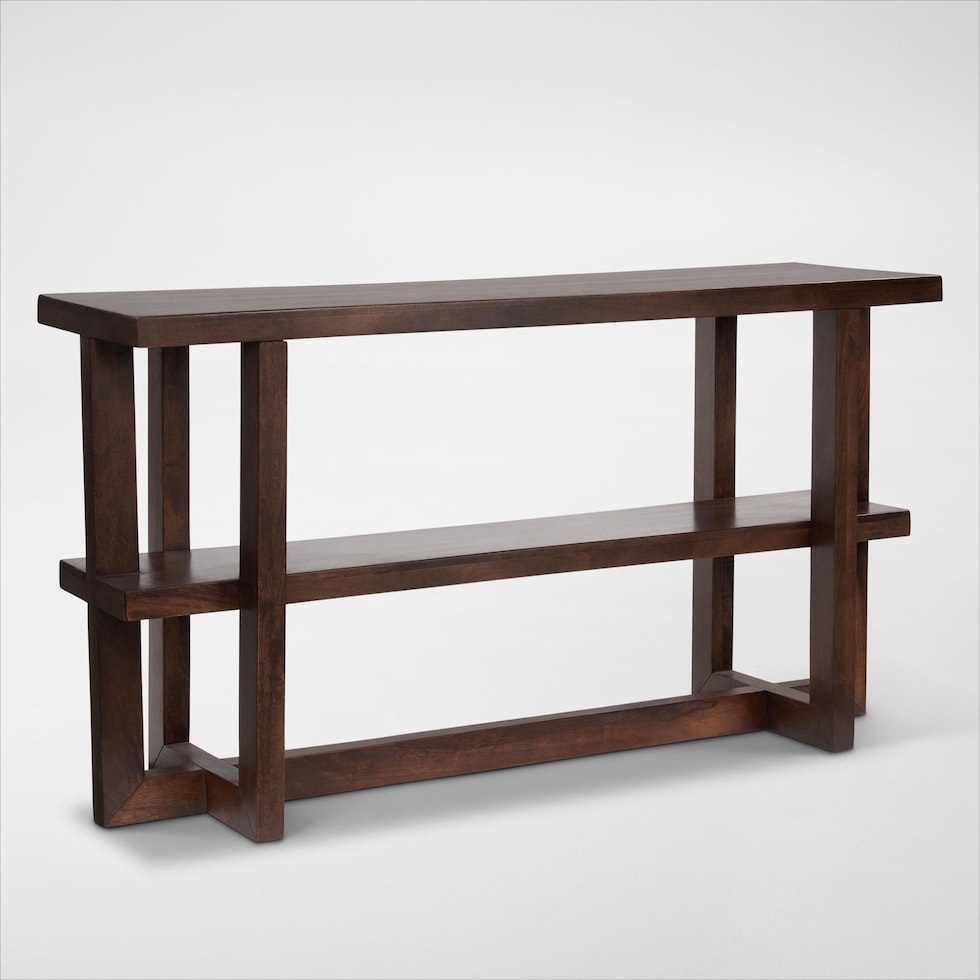 mateo dark brown console table   