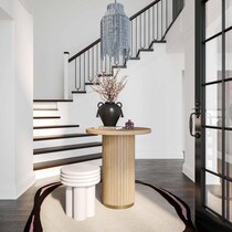 matthew light brown accent table   