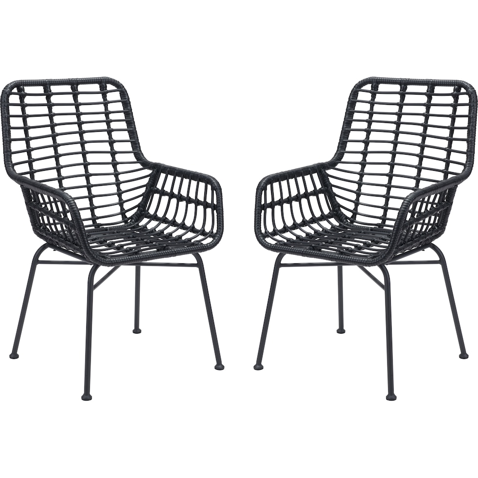 maui black outdoor chair   