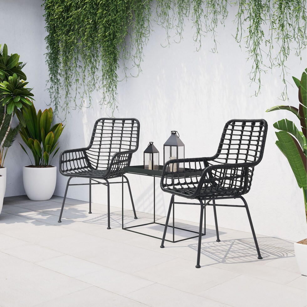 maui black outdoor chair   