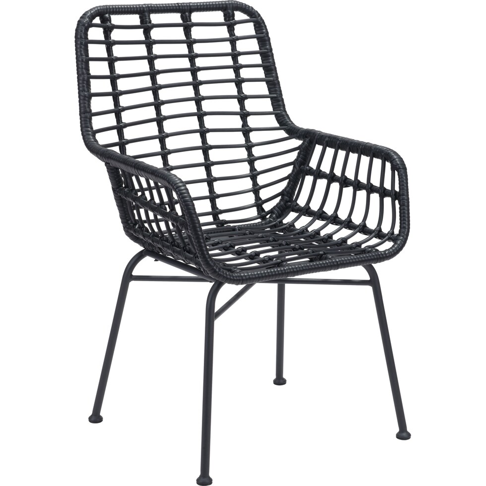 maui black outdoor chair   