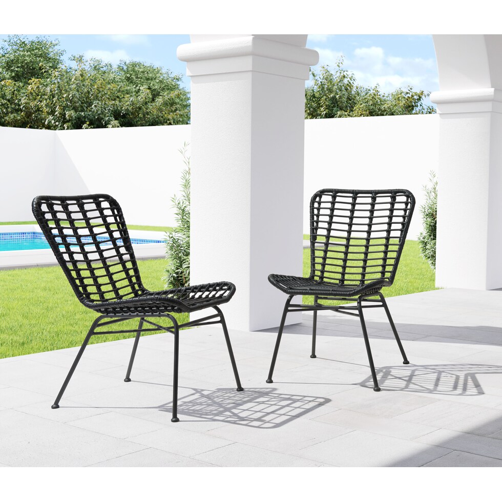 maui black outdoor chair   