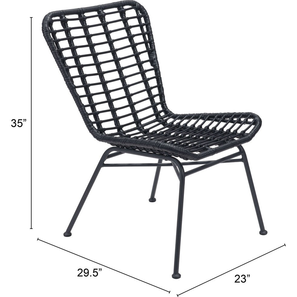 maui black outdoor chair   