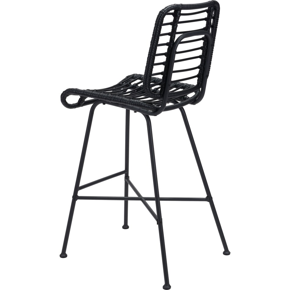 maui black outdoor stool   