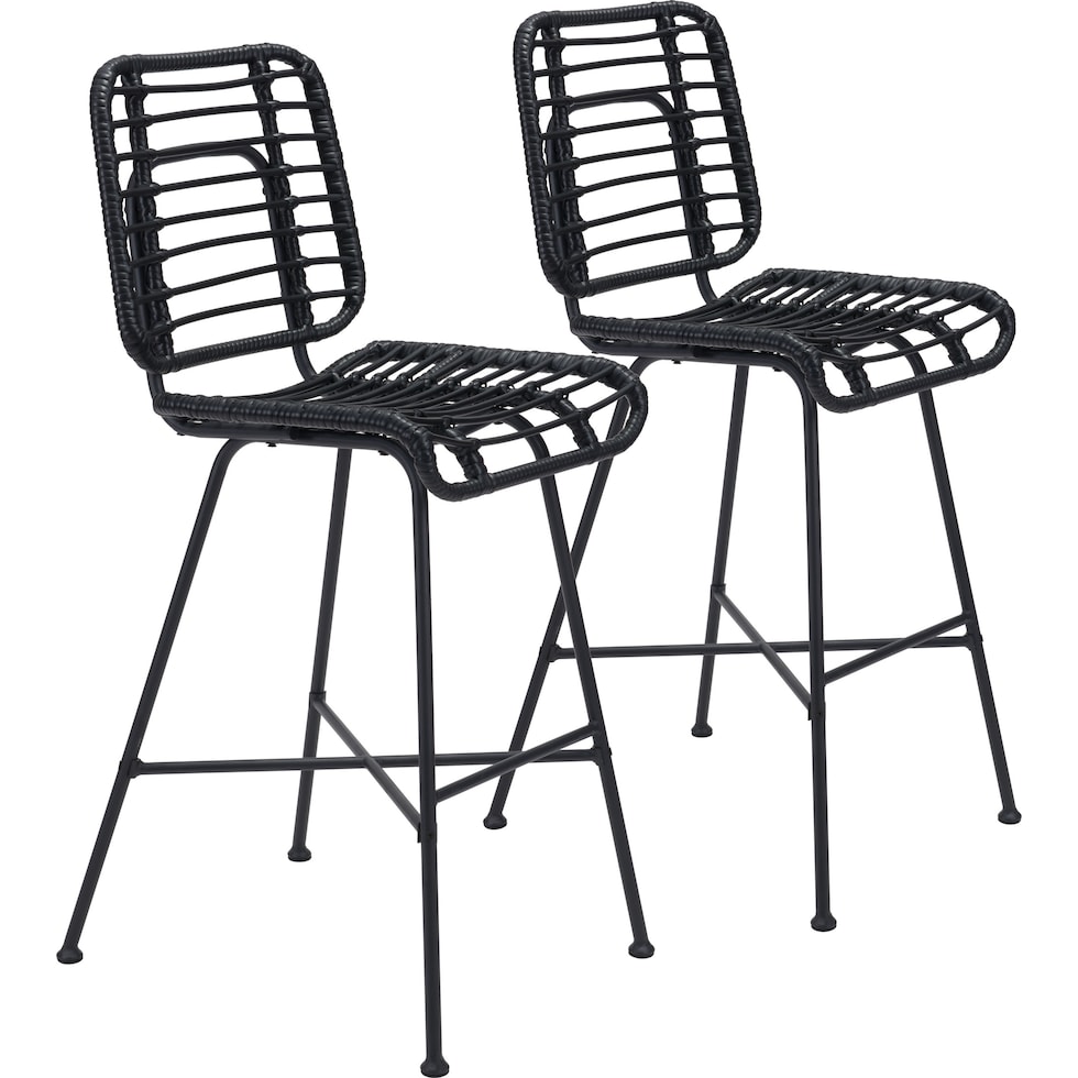 maui black outdoor stool   
