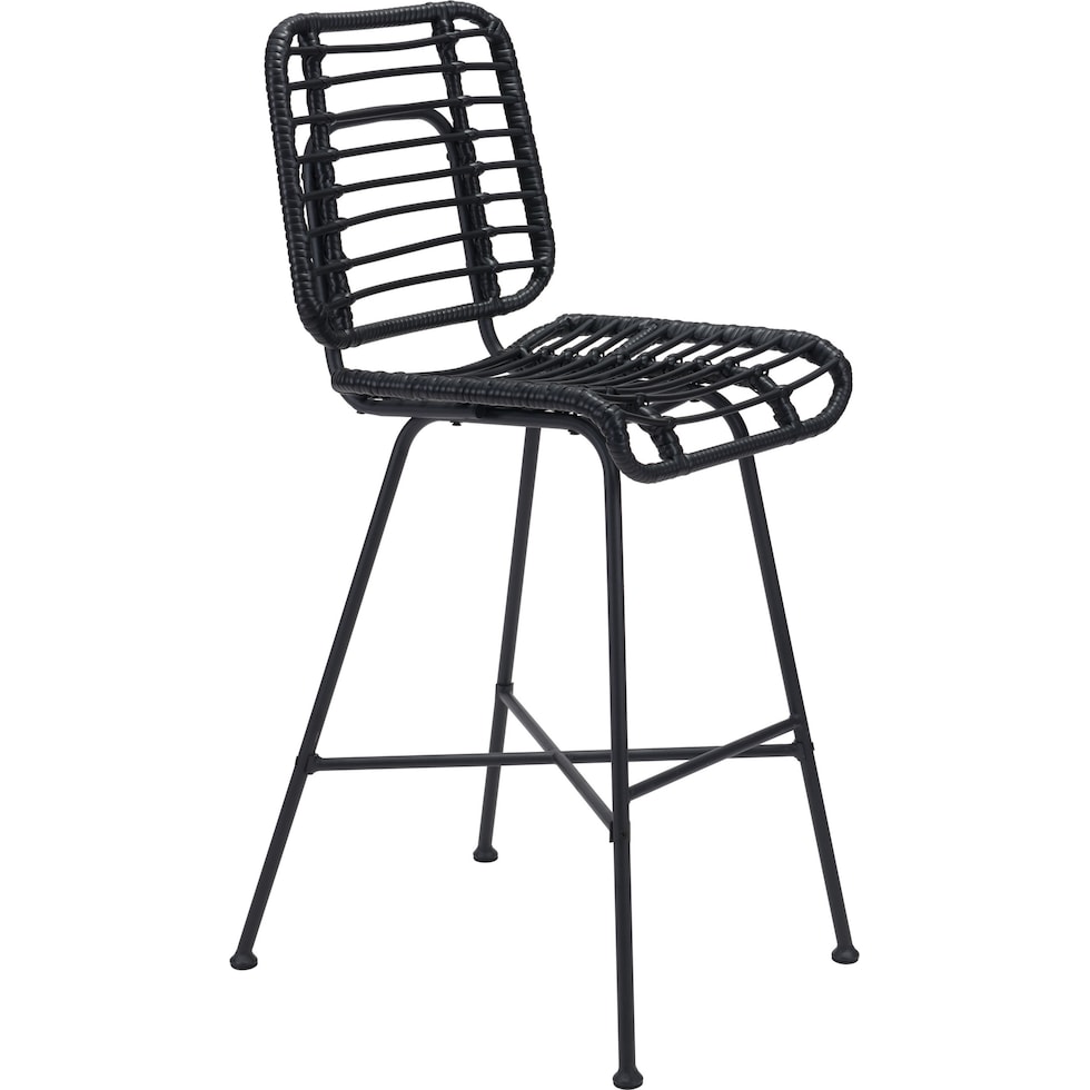 maui black outdoor stool   