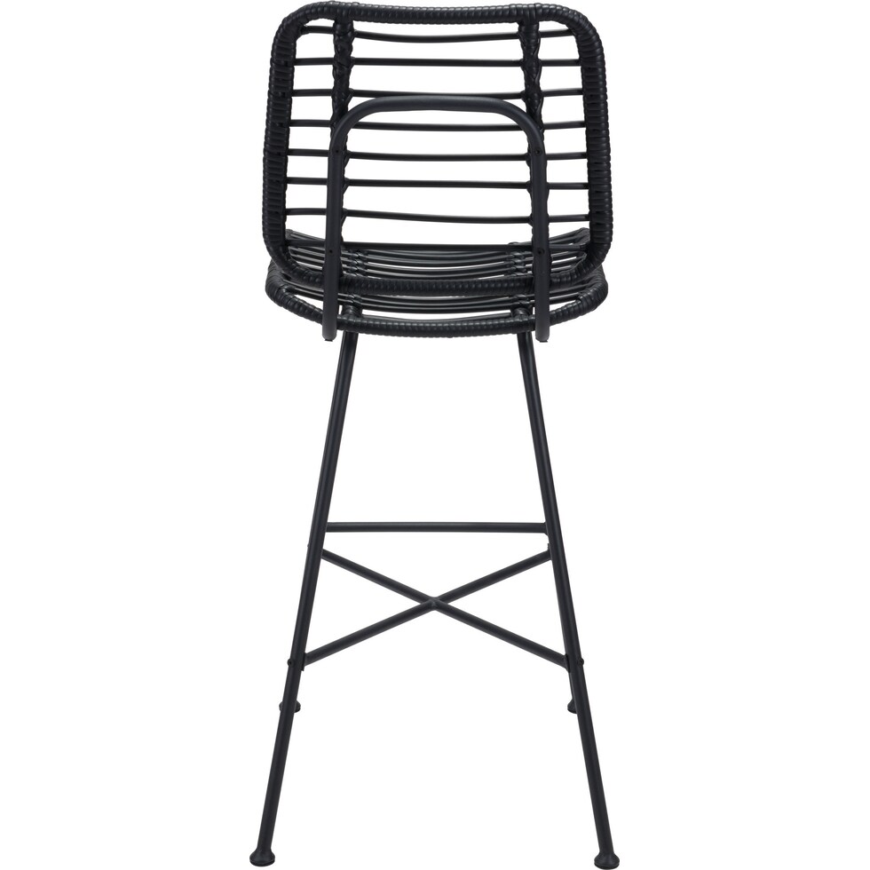 maui black outdoor stool   