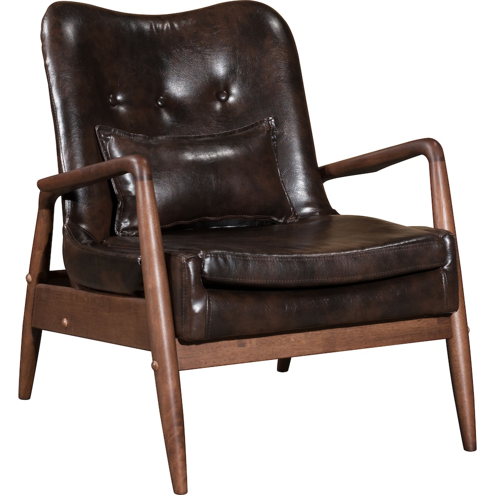 mavis dark brown accent chair   