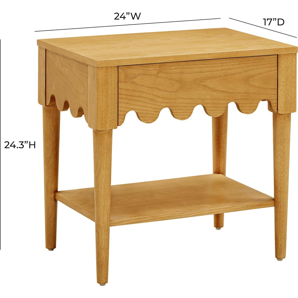 maxime light brown nightstand   