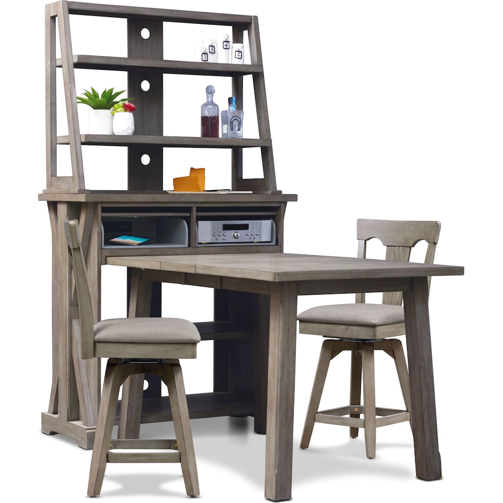 maxton gray  pc counter height dining room   