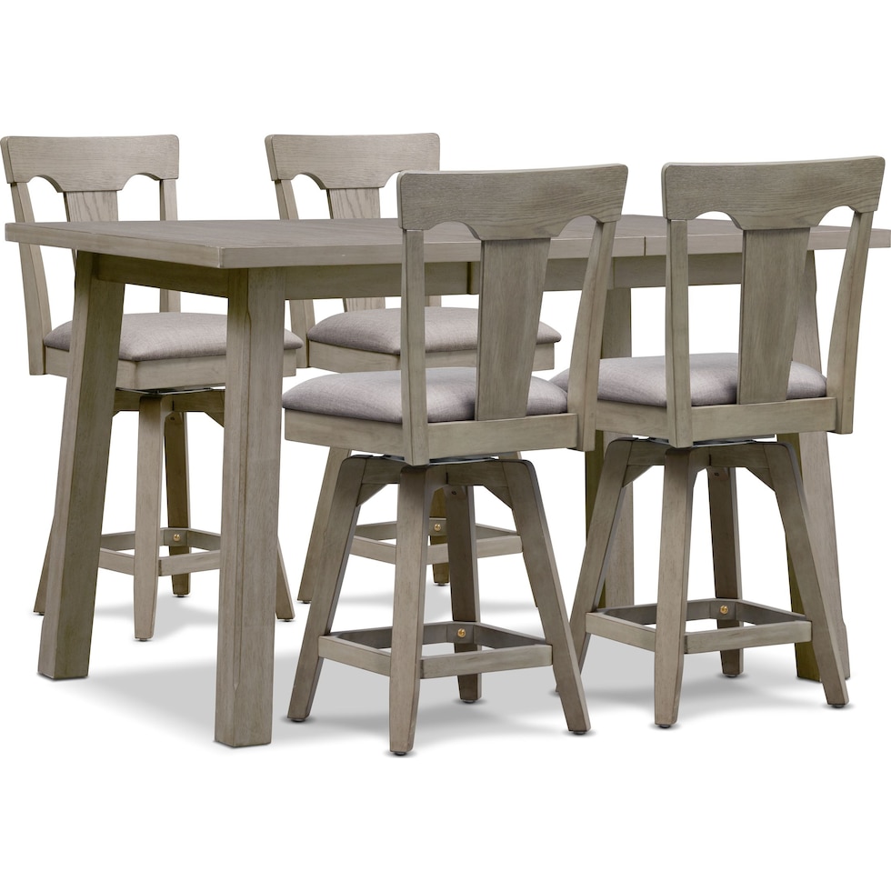 maxton gray  pc counter height dining room   